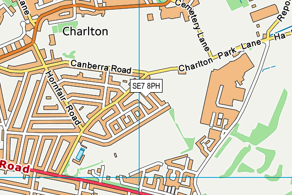 SE7 8PH map - OS VectorMap District (Ordnance Survey)