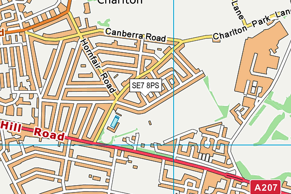 SE7 8PS map - OS VectorMap District (Ordnance Survey)