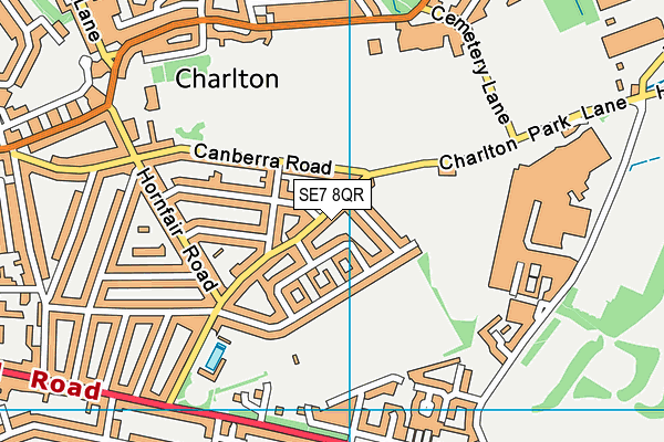 SE7 8QR map - OS VectorMap District (Ordnance Survey)