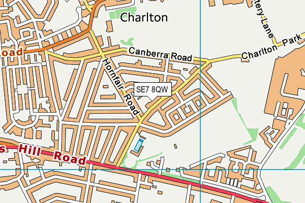 SE7 8QW map - OS VectorMap District (Ordnance Survey) SE7 8QW map - OS VectorMap District (Ordnance Survey)