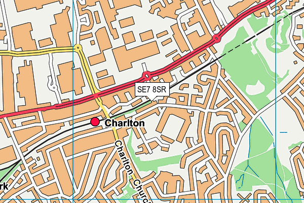 SE7 8SR map - OS VectorMap District (Ordnance Survey) SE7 8SR map - OS VectorMap District (Ordnance Survey)