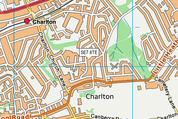 SE7 8TE map - OS VectorMap District (Ordnance Survey) SE7 8TE map - OS VectorMap District (Ordnance Survey)