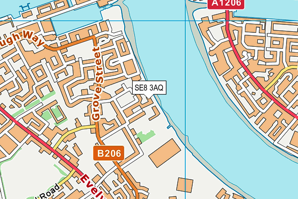 SE8 3AQ map - OS VectorMap District (Ordnance Survey) SE8 3AQ map - OS VectorMap District (Ordnance Survey)
