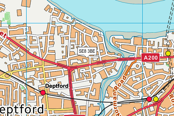SE8 3BE map - OS VectorMap District (Ordnance Survey) SE8 3BE map - OS VectorMap District (Ordnance Survey)