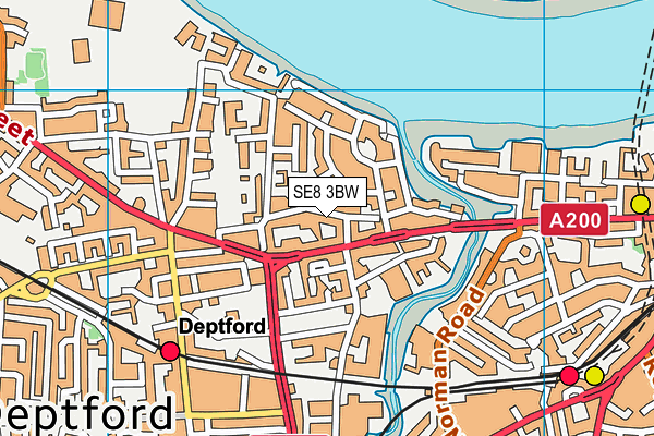 SE8 3BW map - OS VectorMap District (Ordnance Survey) SE8 3BW map - OS VectorMap District (Ordnance Survey)