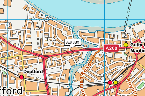 SE8 3BX map - OS VectorMap District (Ordnance Survey) SE8 3BX map - OS VectorMap District (Ordnance Survey)