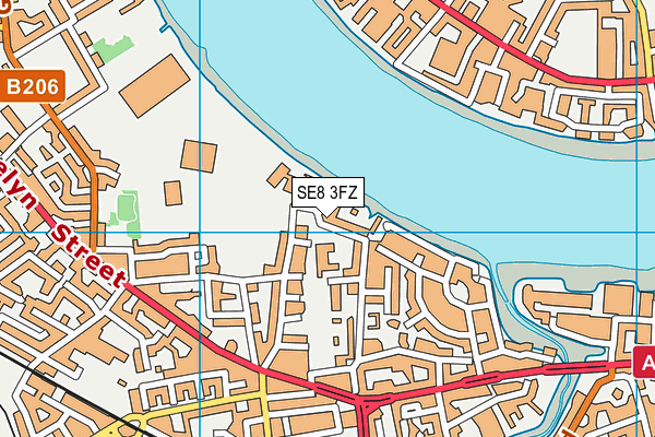 SE8 3FZ map - OS VectorMap District (Ordnance Survey) SE8 3FZ map - OS VectorMap District (Ordnance Survey)