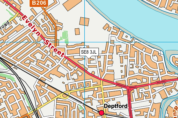 SE8 3JL map - OS VectorMap District (Ordnance Survey) SE8 3JL map - OS VectorMap District (Ordnance Survey)