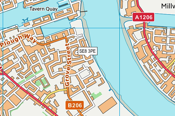 SE8 3PE map - OS VectorMap District (Ordnance Survey) SE8 3PE map - OS VectorMap District (Ordnance Survey)