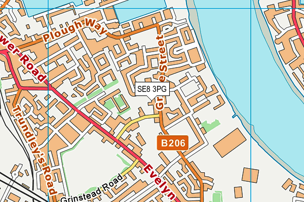SE8 3PG map - OS VectorMap District (Ordnance Survey) SE8 3PG map - OS VectorMap District (Ordnance Survey)