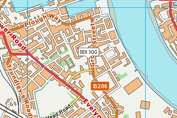 SE8 3QG map - OS VectorMap District (Ordnance Survey) SE8 3QG map - OS VectorMap District (Ordnance Survey)