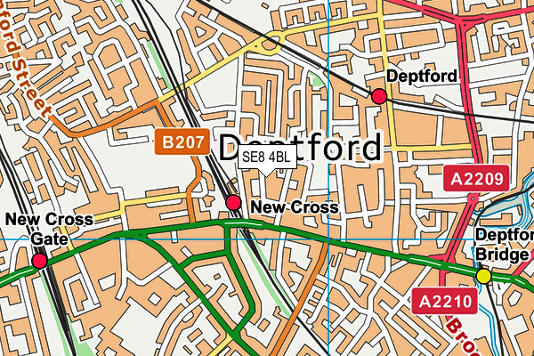 SE8 4BL map - OS VectorMap District (Ordnance Survey) SE8 4BL map - OS VectorMap District (Ordnance Survey)