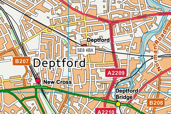 SE8 4BX map - OS VectorMap District (Ordnance Survey) SE8 4BX map - OS VectorMap District (Ordnance Survey)