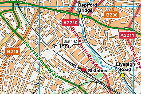 SE8 4HZ map - OS VectorMap District (Ordnance Survey)