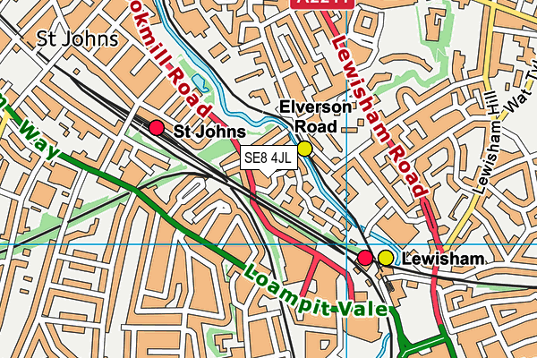 SE8 4JL map - OS VectorMap District (Ordnance Survey) SE8 4JL map - OS VectorMap District (Ordnance Survey)