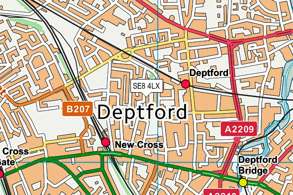 SE8 4LX map - OS VectorMap District (Ordnance Survey)