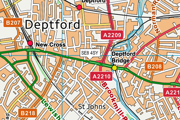 SE8 4SY map - OS VectorMap District (Ordnance Survey) SE8 4SY map - OS VectorMap District (Ordnance Survey)