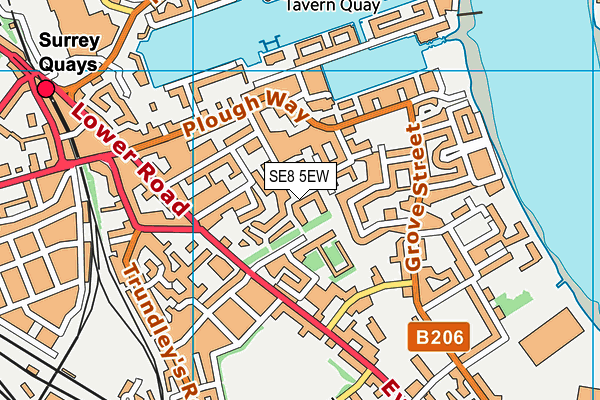 SE8 5EW map - OS VectorMap District (Ordnance Survey) SE8 5EW map - OS VectorMap District (Ordnance Survey)