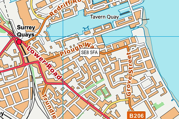SE8 5FA map - OS VectorMap District (Ordnance Survey) SE8 5FA map - OS VectorMap District (Ordnance Survey)