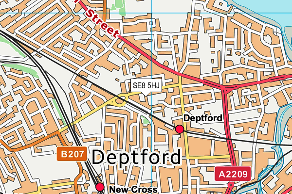 SE8 5HJ map - OS VectorMap District (Ordnance Survey) SE8 5HJ map - OS VectorMap District (Ordnance Survey)