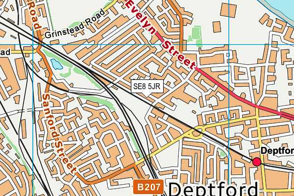 SE8 5JR map - OS VectorMap District (Ordnance Survey) SE8 5JR map - OS VectorMap District (Ordnance Survey)