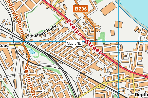 SE8 5NL map - OS VectorMap District (Ordnance Survey) SE8 5NL map - OS VectorMap District (Ordnance Survey)