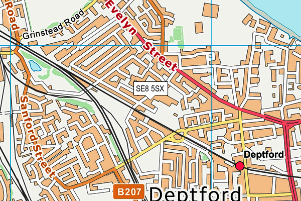 SE8 5SX map - OS VectorMap District (Ordnance Survey) SE8 5SX map - OS VectorMap District (Ordnance Survey)