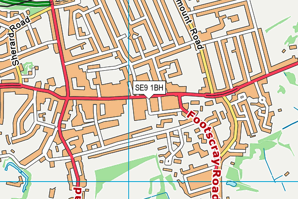 SE9 1BH map - OS VectorMap District (Ordnance Survey) SE9 1BH map - OS VectorMap District (Ordnance Survey)