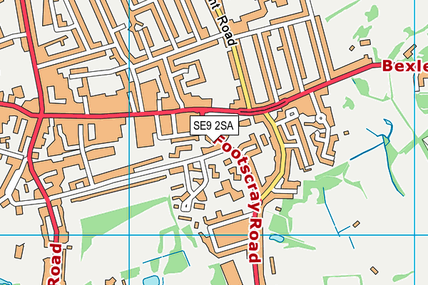 SE9 2SA map - OS VectorMap District (Ordnance Survey) SE9 2SA map - OS VectorMap District (Ordnance Survey)