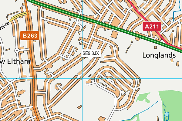 SE9 3JX map - OS VectorMap District (Ordnance Survey) SE9 3JX map - OS VectorMap District (Ordnance Survey)