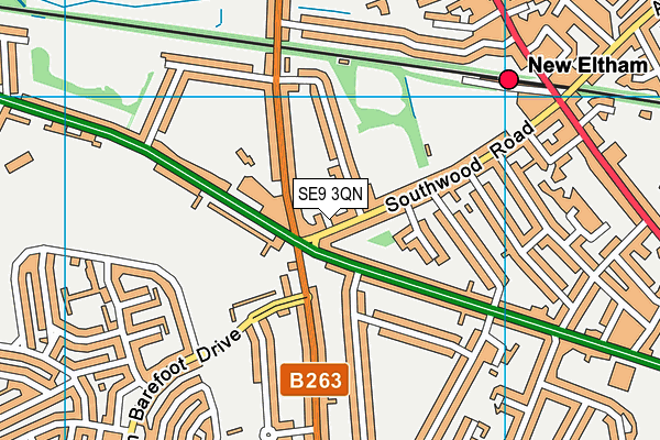 SE9 3QN map - OS VectorMap District (Ordnance Survey) SE9 3QN map - OS VectorMap District (Ordnance Survey)