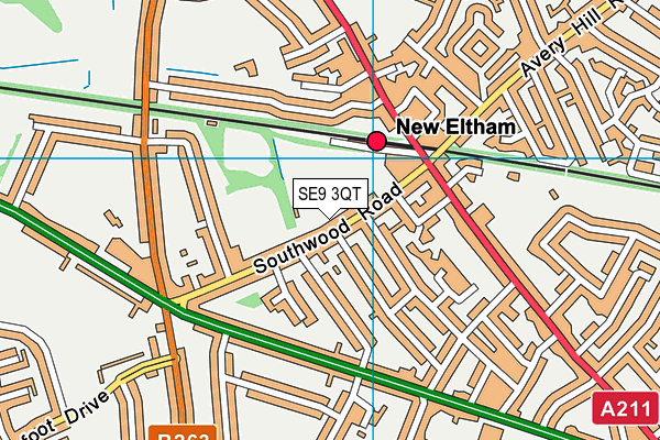 SE9 3QT map - OS VectorMap District (Ordnance Survey) SE9 3QT map - OS VectorMap District (Ordnance Survey)