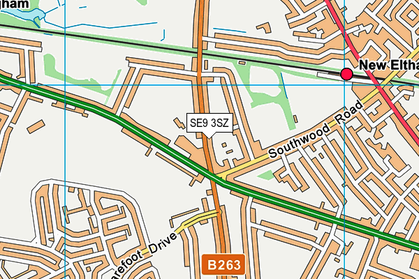 SE9 3SZ map - OS VectorMap District (Ordnance Survey) SE9 3SZ map - OS VectorMap District (Ordnance Survey)