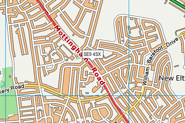 SE9 4SX map - OS VectorMap District (Ordnance Survey) SE9 4SX map - OS VectorMap District (Ordnance Survey)