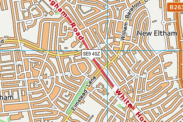 SE9 4SZ map - OS VectorMap District (Ordnance Survey) SE9 4SZ map - OS VectorMap District (Ordnance Survey)