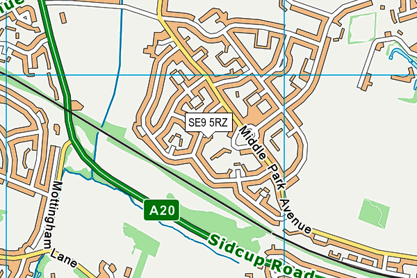 SE9 5RZ map - OS VectorMap District (Ordnance Survey) SE9 5RZ map - OS VectorMap District (Ordnance Survey)