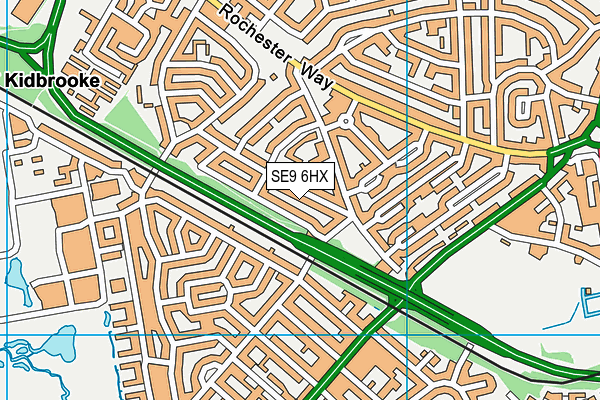 SE9 6HX map - OS VectorMap District (Ordnance Survey) SE9 6HX map - OS VectorMap District (Ordnance Survey)