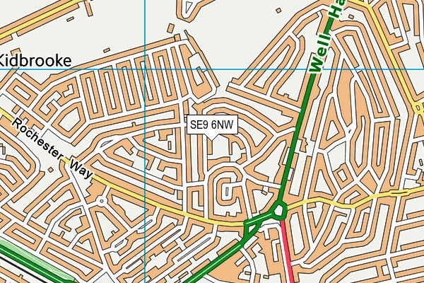 SE9 6NW map - OS VectorMap District (Ordnance Survey) SE9 6NW map - OS VectorMap District (Ordnance Survey)