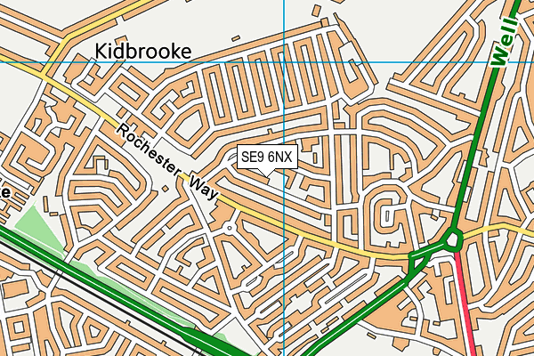 SE9 6NX map - OS VectorMap District (Ordnance Survey) SE9 6NX map - OS VectorMap District (Ordnance Survey)