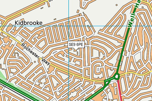 SE9 6PE map - OS VectorMap District (Ordnance Survey) SE9 6PE map - OS VectorMap District (Ordnance Survey)