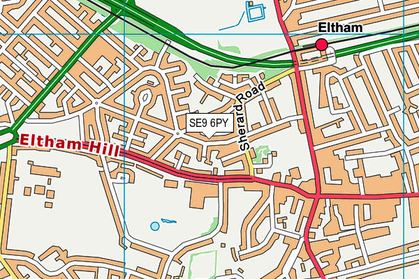 SE9 6PY map - OS VectorMap District (Ordnance Survey)