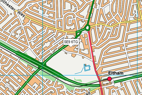 SE9 6TG map - OS VectorMap District (Ordnance Survey)