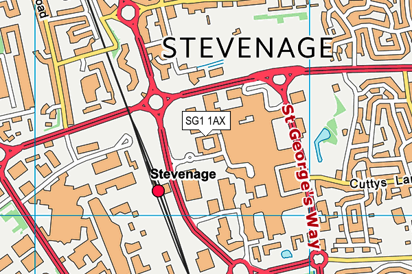 SG1 1AX map - OS VectorMap District (Ordnance Survey) SG1 1AX map - OS VectorMap District (Ordnance Survey)