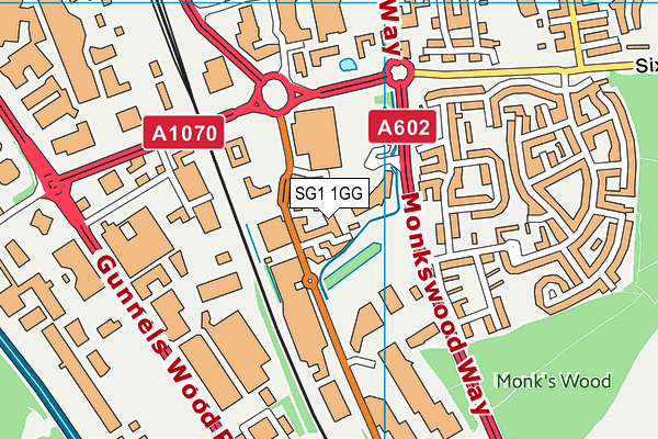 SG1 1GG map - OS VectorMap District (Ordnance Survey) SG1 1GG map - OS VectorMap District (Ordnance Survey)