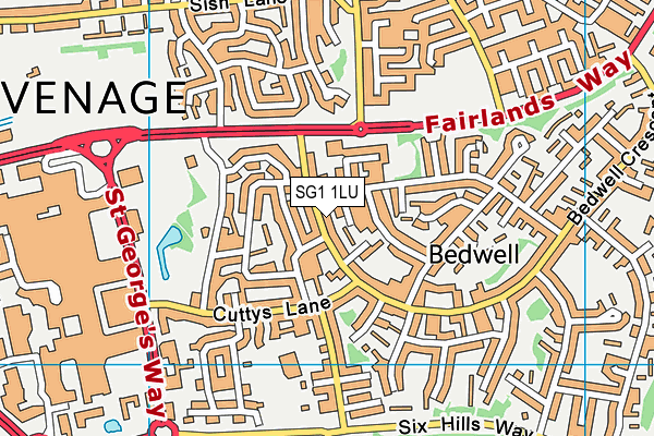 SG1 1LU map - OS VectorMap District (Ordnance Survey) SG1 1LU map - OS VectorMap District (Ordnance Survey)