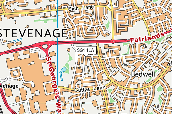 SG1 1LW map - OS VectorMap District (Ordnance Survey) SG1 1LW map - OS VectorMap District (Ordnance Survey)