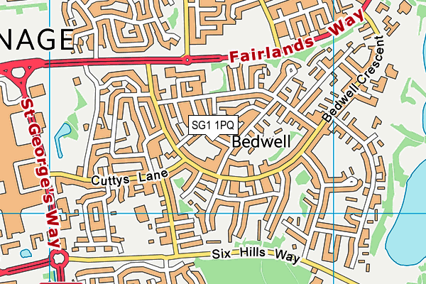 SG1 1PQ map - OS VectorMap District (Ordnance Survey)