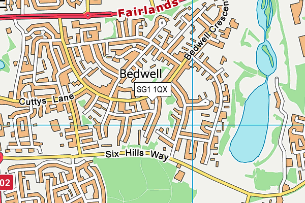 SG1 1QX map - OS VectorMap District (Ordnance Survey) SG1 1QX map - OS VectorMap District (Ordnance Survey)