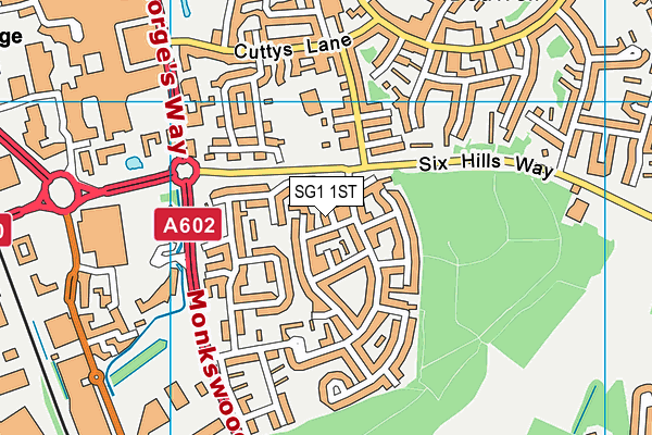 SG1 1ST map - OS VectorMap District (Ordnance Survey) SG1 1ST map - OS VectorMap District (Ordnance Survey)