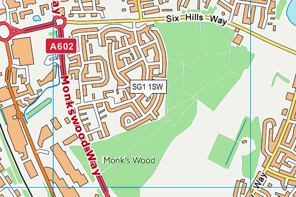 SG1 1SW map - OS VectorMap District (Ordnance Survey) SG1 1SW map - OS VectorMap District (Ordnance Survey)